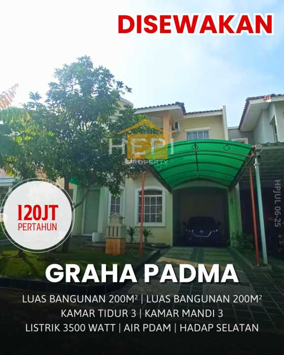Disewakan Rumah Terjangkau di Graha Padma, Semarang, LT 200m²