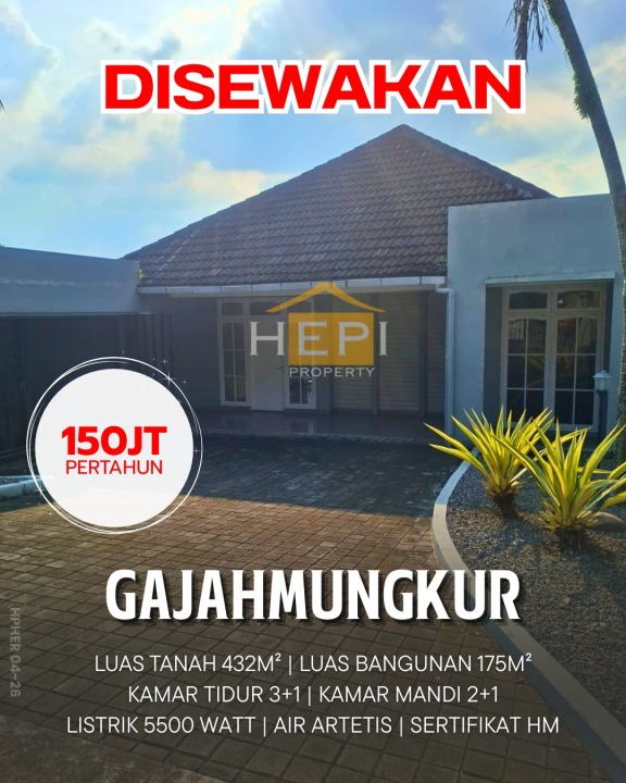 Rumah Sewa Murah Lokasi Gajah Mungkur, Semarang, LB 175m²
