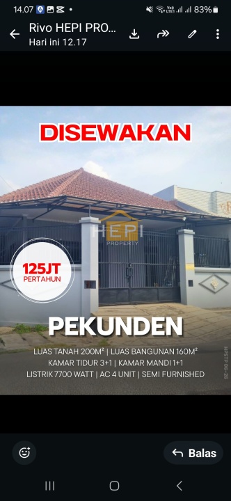 Sewa Rumah Favorit di Semarang Tengah, Semarang, Harga Terjangkau