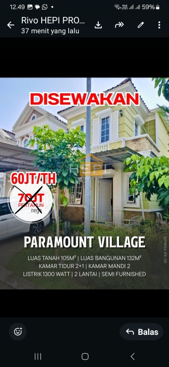 Disewakan Rumah Murah di Semarang Barat, Semarang, LT 105m²