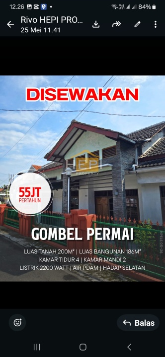 Rumah Sewaan Murah di Semarang Selatan, Semarang, 4 KT, Harga 55 Juta /tahun