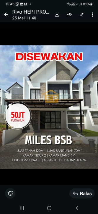 Rumah Sewa Nyaman Lokasi Semarang Barat, Semarang, LB 70m²