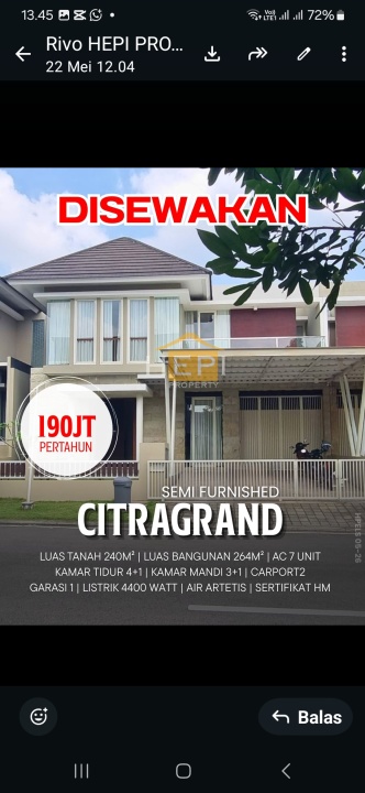 Rumah Sewa Murah Lokasi Semarang Timur, Semarang, LB 264m²