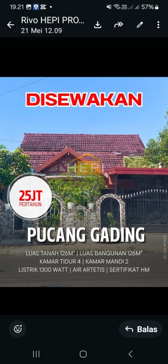 Rumah Sewa Murah Lokasi Semarang Timur, Semarang, LB 126m²