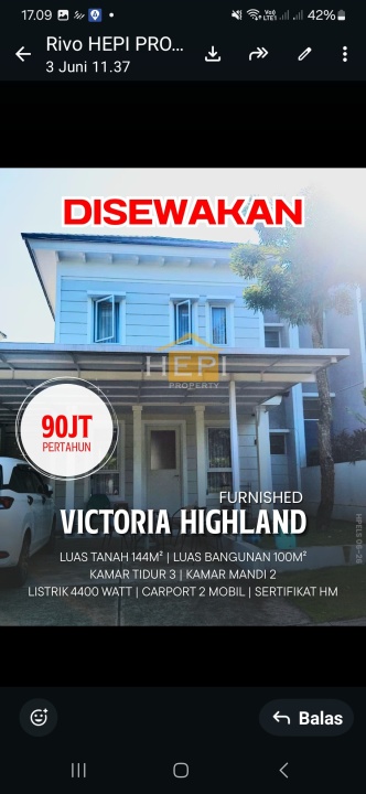 Rumah Minimalis Disewakan di BSB City, Semarang, Harga Ekonomis