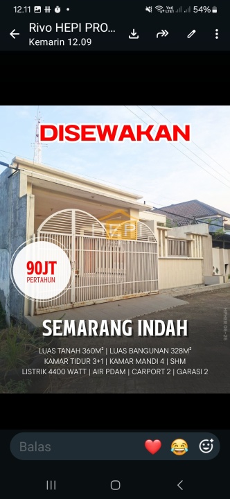 Kontrakan Murah di Semarang Barat, Semarang, 4 KT, Harga 90 Juta /tahun