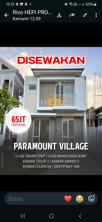 Dikontrakkan Rumah Murah di Manyaran, Semarang, LT 72m²
