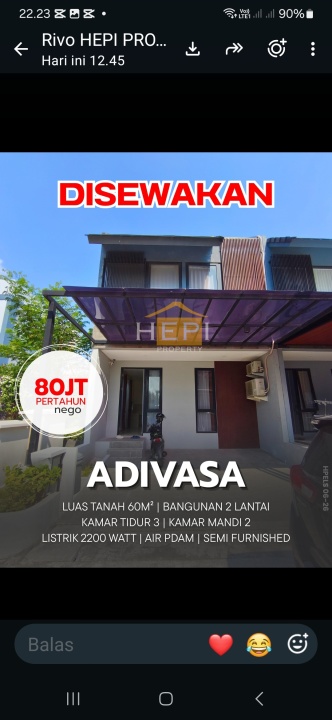 Disewakan Rumah Terjangkau di Tanah Mas, Semarang, LT 60m²