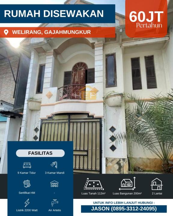 Rumah Minimalis Disewakan di Gajah Mungkur, Semarang, Harga Ekonomis