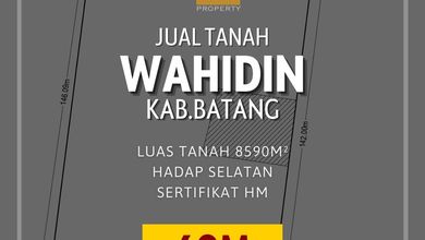 Dijual Kavling 8590 m2 Lokasi Cluster Mewah Batang