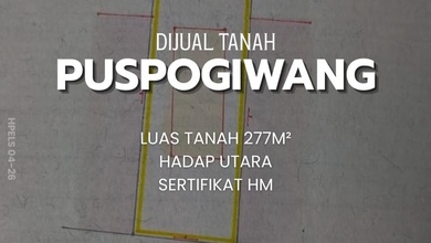 Tanah Ideal untuk Hunian di Puspogiwang, Semarang, Luas 277m²