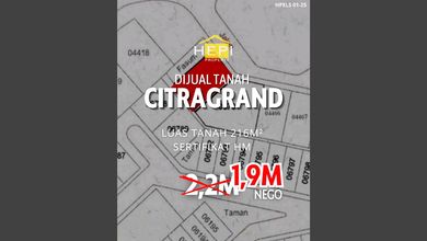For Sale Tanah Eksklusif di Citragrand, Semarang, LT 216m²