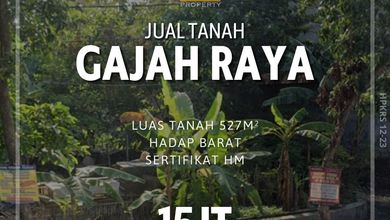 Tanah LT 527 m2 Kawasan Strategis Gajah, Dijual Murah