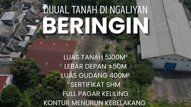 Dijual Tanah Bonus Gudang di Beringin Ngaliyan Semarang