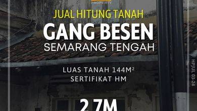 Tanah LT 144 m2 Kawasan Strategis Semarang Tengah, Dijual Murah