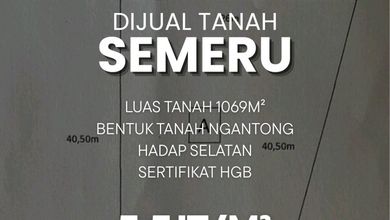 For Sale Tanah Premium di Semeru, Semarang, LT 1069m²