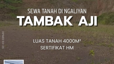 Tanah Kosong untuk Disewa di Ngaliyan, Harga 400 Juta