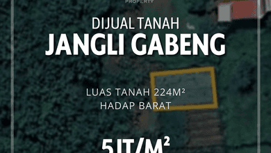 Tanah LT 224 m2 Kawasan Strategis Jangli, Dijual Murah