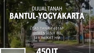 Dijual Kavling 401 m2 Area Cluster Mewah Bantul