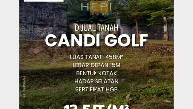 For Sale Tanah Eksklusif di Candi Golf, Semarang, LT 458m²