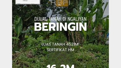 Tanah Elit Dijual di Ngaliyan, Semarang, Harga 16,2 Miliar