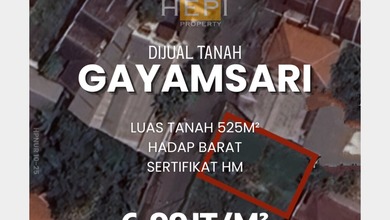 For Sale Tanah Premium di Gayamsari, Semarang, LT 525m²
